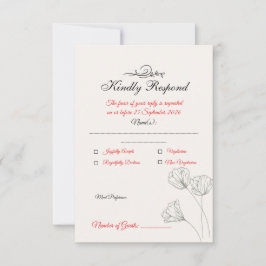 Simple Minimalist Wedding RSVP Card Karte