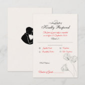 Simple Minimalist Wedding RSVP Card Karte (Vorne/Hinten)