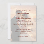 Simple Minimalist Wedding Sunset Beach Flat Card (Rückseite)