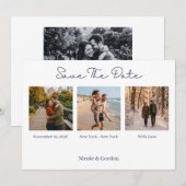 Simple Minimalist with Photos Wedding Save The Date (Vorne/Hinten)