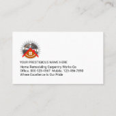 Simple Minimalist Wood Timber Carpentry Visitenkarte (Rückseite)