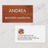 Simple Minimalist Wood Timber Carpentry Visitenkarte (Vorne/Hinten)