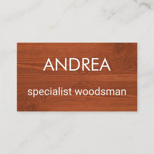 Simple Minimalist Wood Timber Carpentry Visitenkarte (Vorderseite)
