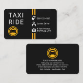 Simple Minimalist Yellow Taxi Lines Visitenkarte (Vorne/Hinten)