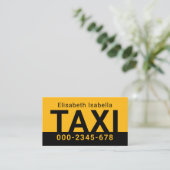 Simple Minimalist Yellow Taxi Service Visitenkarte (Stehend Vorderseite)