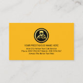 Simple Minimalist Yellow Taxi Service Visitenkarte (Rückseite)