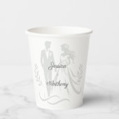 Simple Minimalistc Elegant Custom Name Wedding Pappbecher (Vorderseite)