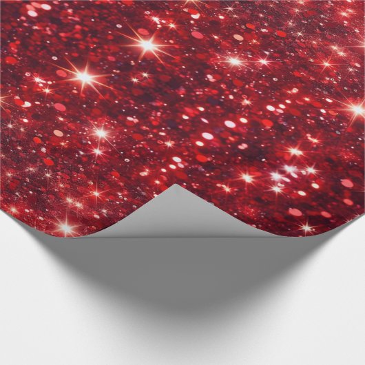 Simple Minimalistic Red Glitter Valentines Day Geschenkpapier (Ecke)