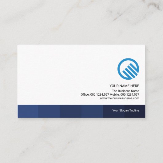 Simple Minimalistisch Blue Shades Stripe Gründer C Visitenkarte (Rückseite)