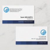 Simple Minimalistisch Blue Shades Stripe Gründer C Visitenkarte (Vorne/Hinten)