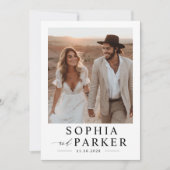 SImple Minimalistisch Boho Foto Wedding Einladung (Vorderseite)