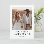 SImple Minimalistisch Boho Foto Wedding Einladung (Stehend Vorderseite)