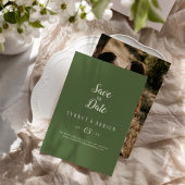 Simple Minimalistisch|Dark Sage Foto Save the Date