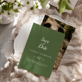 Simple Minimalistisch|Dark Sage Foto Save the Date