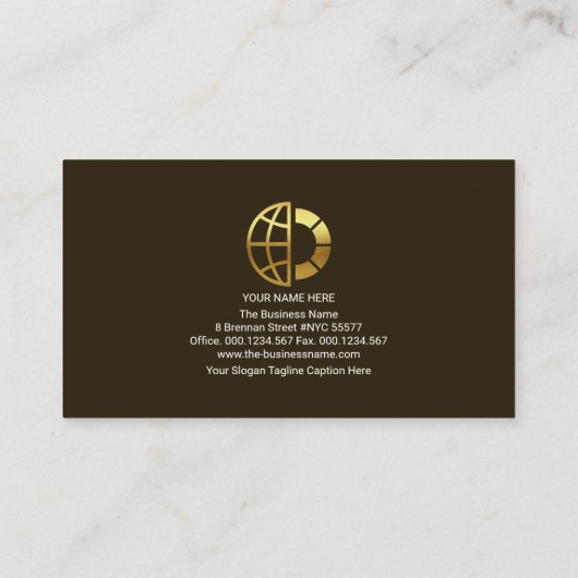 Simple Minimalistisch Gold Line CEO Visitenkarte (Rückseite)