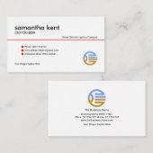 Simple Minimalistisch Red Line Buttons Gründer CEO Visitenkarte (Vorne/Hinten)