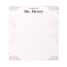 Simple Minimaslist Boho teacher Notepad Notizblock