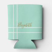 Simple mint green minimalist custom name ladies dosenkühler (Rückseite)