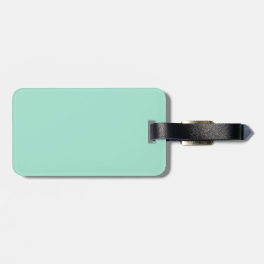 Simple mint green minimalist custom name ladies gepäckanhänger (Rückseite horizontal)