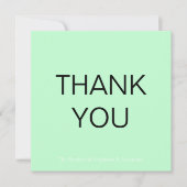 Simple Mint Green Wedding Danke Square Mitteilungskarte (Vorderseite)