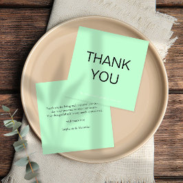 Simple Mint Green Wedding Danke Square Mitteilungskarte