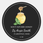 Simple Mint Infused Honey Label Runder Aufkleber (Vorderseite)