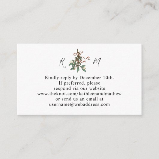 Simple Mistletoe Holiday QR Code UAWG Begleitkarte (Vorderseite)