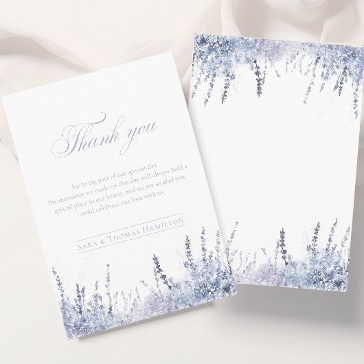 Simple Misty Watercolor Abstract Lavender Wedding Dankeskarte