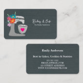 Simple Mixer Floral Cake Bakery Visitenkarte (Vorne/Hinten)