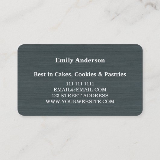 Simple Mixer Floral Cake Bakery Visitenkarte (Rückseite)