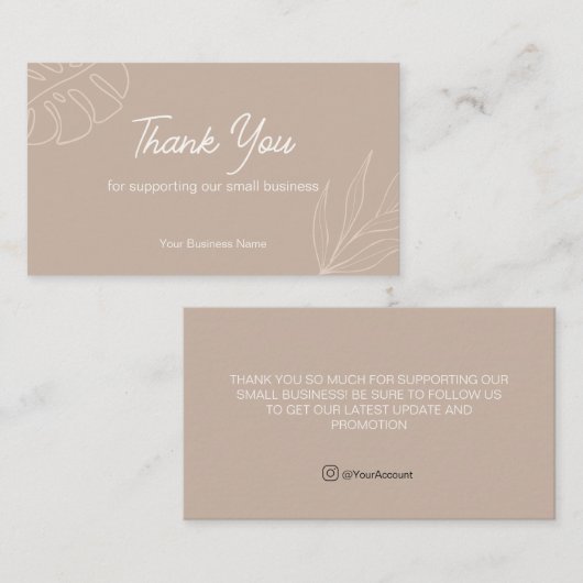 Simple Mocca Vielen Dank für den Kauf Karte (Vorne/Hinten)