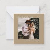Simple Mocha Tan Wedding Save the Date Foto Mitteilungskarte (Vorderseite)