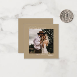 Simple Mocha Tan Wedding Save the Date Foto Mitteilungskarte
