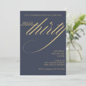 Simple Modern 30th Birthday Einladung (Stehend Vorderseite)