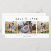 Simple Modern 3 Photo Wedding Save the Date (Vorne/Hinten)