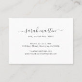 Simple Modern Beauty Salon Blush Pink Elegant Visitenkarte (Rückseite)
