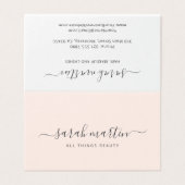 Simple Modern Beauty Salon Blush Pink Elegant Visitenkarten (Außenseite Aufgefaltet)