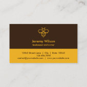 Simple Modern Beekeeper Apiarist Bee Farm Honey Bu Visitenkarte (Rückseite)