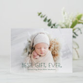 Simple Modern Best Gift Birth Announcement Green Feiertagskarte (Stehend Vorderseite)