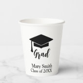 Simple Modern Black and White Party Cup Pappbecher (Rückseite)