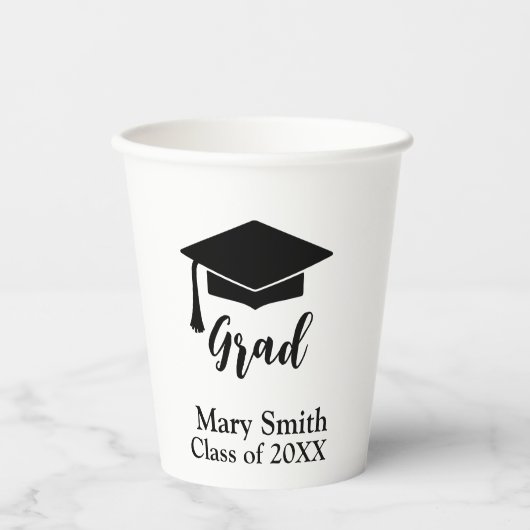 Simple Modern Black and White Party Cup Pappbecher (Vorderseite)