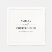 Simple Modern Black and White Wedding Napkins Serviette (Vorderseite)