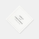 Simple Modern Black and White Wedding Napkins Serviette (Ecke)