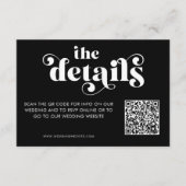 Simple Modern Black & White Details Card Begleitkarte (Vorderseite)