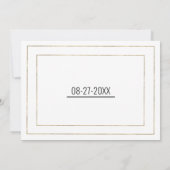 Simple modern black white gold typography wedding einladung (Rückseite)
