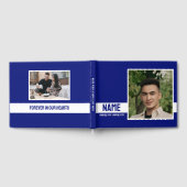 Simple Modern Blue 2 Foto Celebration of Life Gästebuch (Voll)