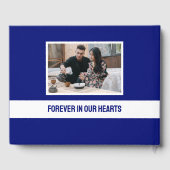 Simple Modern Blue 2 Foto Celebration of Life Gästebuch (Rückseite)