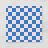 Simple Modern Blue Checkerboard Your Logo Custom Quadratische Visitenkarte (Rückseite)