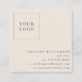 Simple Modern Blue Checkerboard Your Logo Custom Quadratische Visitenkarte (Vorderseite)