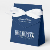 Simple Modern Blue Foto Graduation Party Geschenkschachtel (Vorderseite)